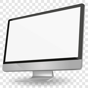 在透明背景上隔离空白白屏的 Imac 计算机显示器
