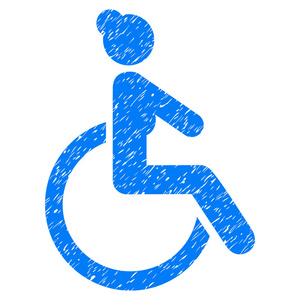 残疾的妇女 Grunge 图标