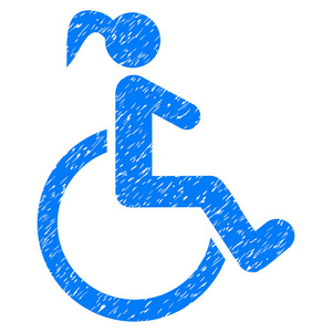 残疾的妇女 Grunge 图标