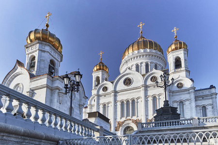 基督救世主大教堂在莫斯科中心