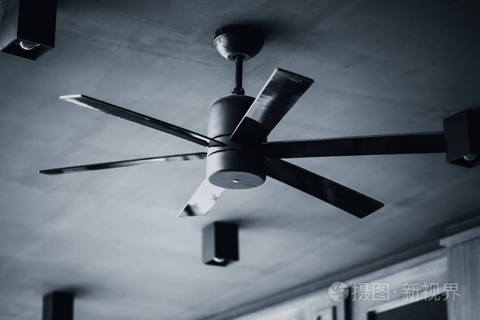 天花板风扇黑色和白色色调