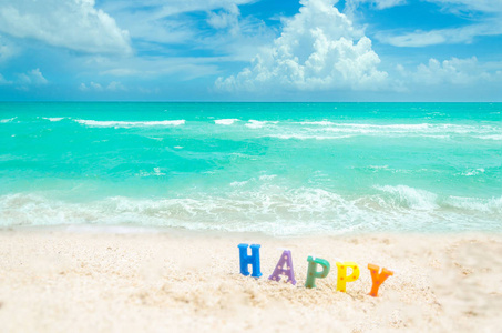 签署快乐迈阿密热带海滩上