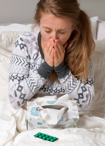 女人有感冒 流感和高烧