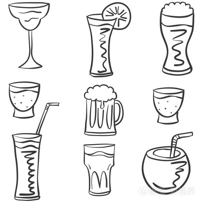 一整套喝手画涂鸦