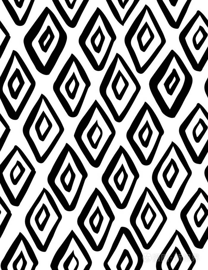 黑色和白色菱形无缝模式.抽象矢量图