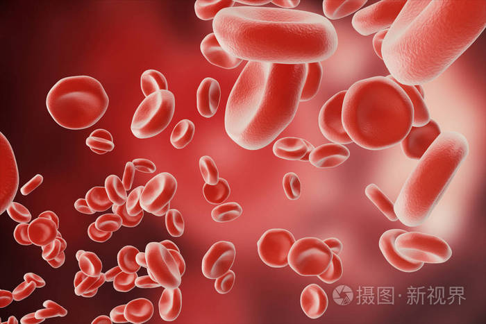 抽象的红血细胞,科学或医学或微生物的概念,3d 渲染