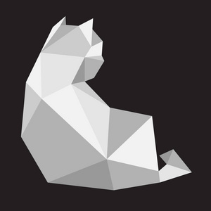 猫咪多边形小猫图矢量艺术照片