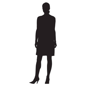 站着女人的高跟鞋 礼服 矢量 silhoue