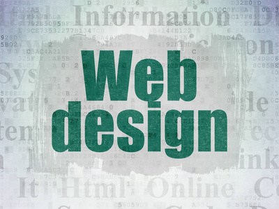 Web 设计概念 Web 设计数字数据纸张背景上