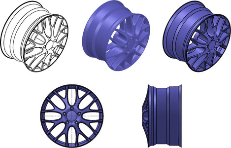 汽车钢圈三维图