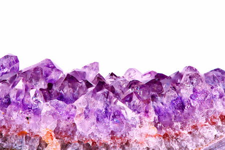 原始片段的紫水晶矿物宝石
