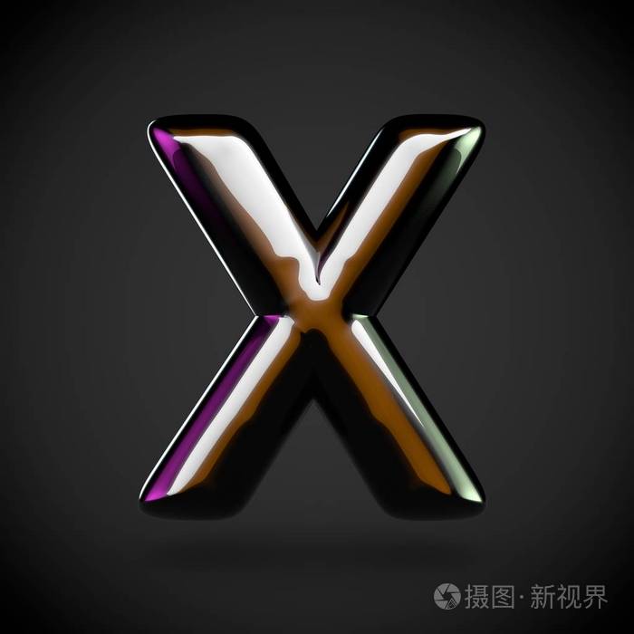 有光泽的黑色字母 x