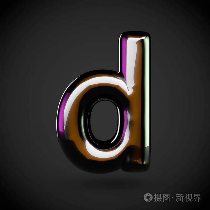 有光泽的黑色字母 d