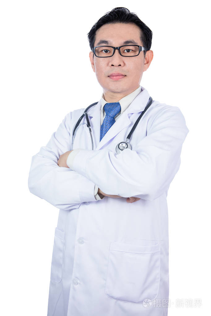亚洲中国男医生用听诊器照片-正版商用图片0u3aif-摄图新视界