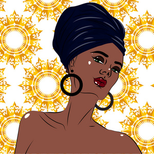 非洲裔美国黑人美丽女人肖像