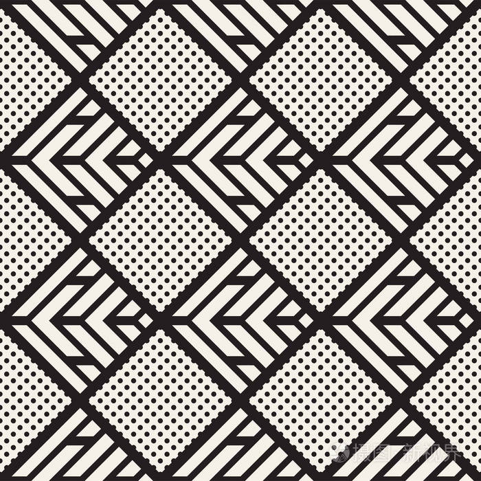 矢量无缝时尚花纹.现代时尚的重复纹理.重复几何格