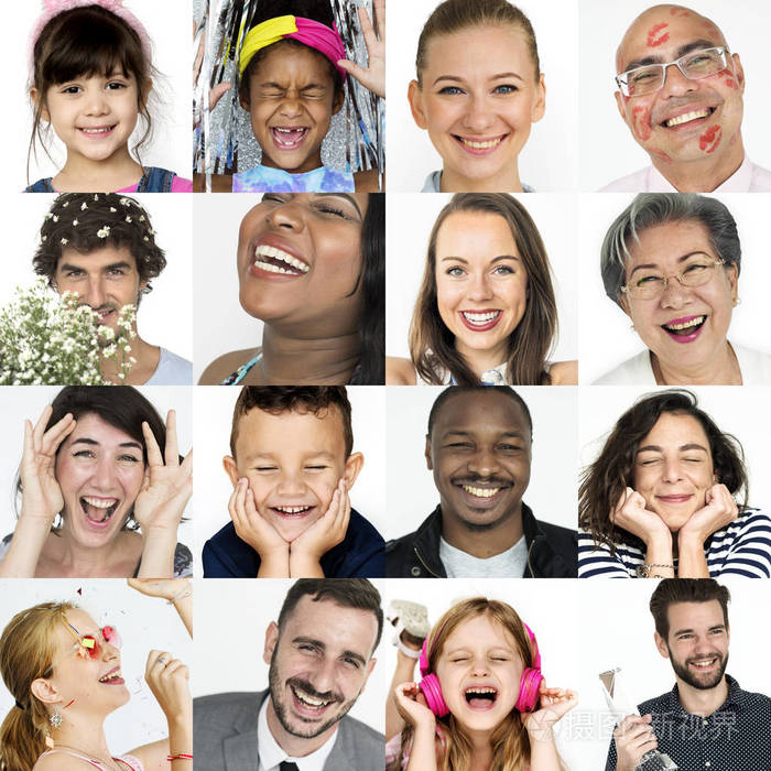 快乐和微笑的人脸上表情