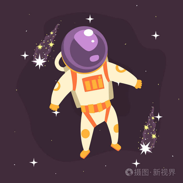 宇航员在开放空间中的太空行走的航天服