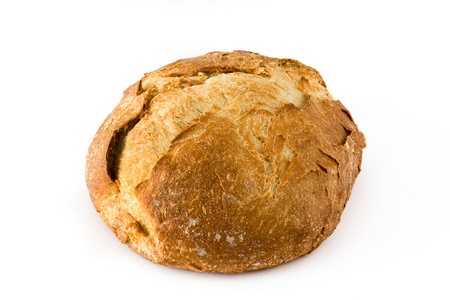 新鲜面包上孤立的白色背景
