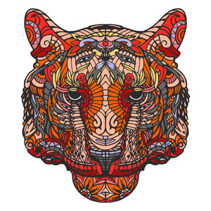 黑白手绘老虎图片