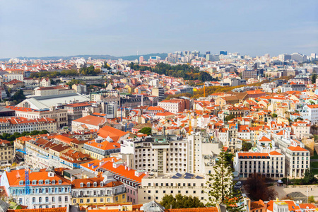 在葡萄牙里斯本，屋顶的视图