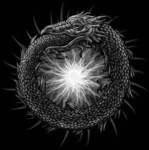 衔尾蛇图腾衔尾蛇.古代的神秘符号照片