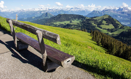 从顶部的 Rigi Kulm，瑞士的阿尔卑斯山的全景视图