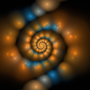 分形抽象螺旋与灯光效果