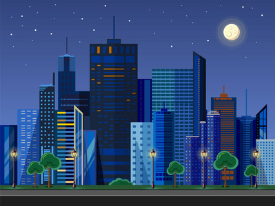 城市路灯夜景图片-城市路灯夜景素材-城市路灯夜景插画-摄图新视界
