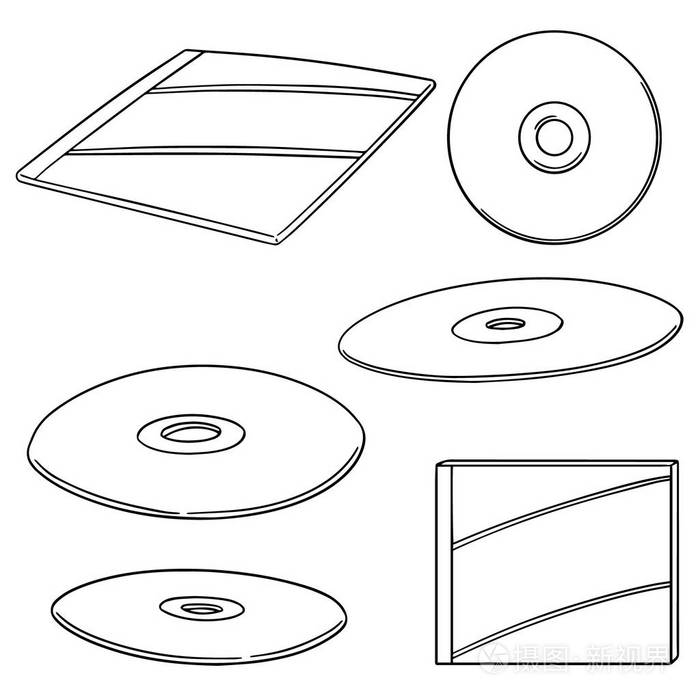 向量集的 cd, dvd插画-正版商用图片0u4bvt-摄图新视界