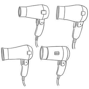 向量集的吹风机照片