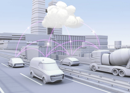 高速公路交通信息共享的计算机网络上的汽车