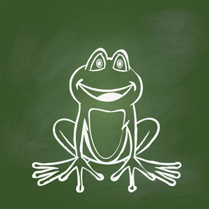 手绘上绿色的青蛙登矢量图