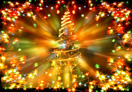 彩色圣诞树