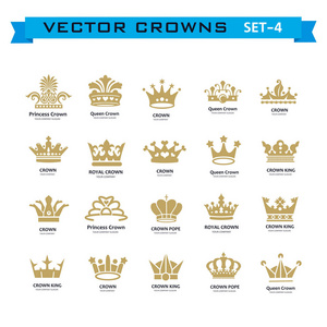 创造性的国王 王后 公主 教皇冠矢量合集