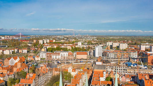 格但斯克格但斯克，波兰 鸟瞰全景图