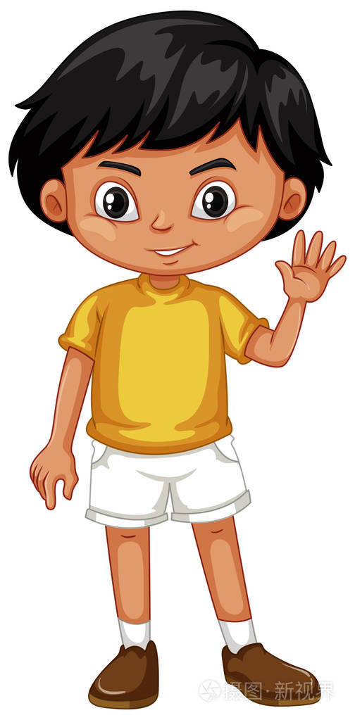 小男孩在黄色衬衫