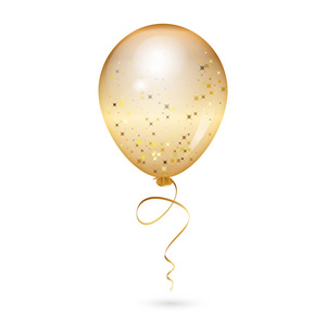 金闪闪发光气球的插图