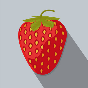 甜草莓平面样式，矢量图