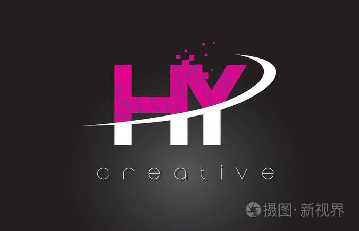 hy h y 创意字母设计与白色, 粉色