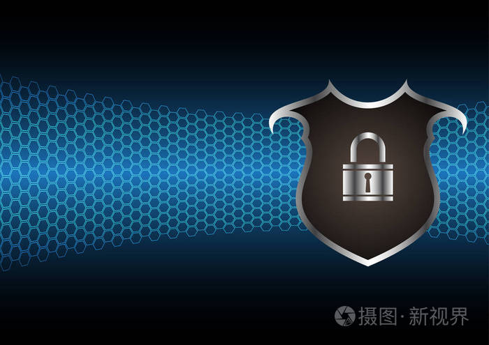 技术数字未来抽象网络安全盾牌锁坝