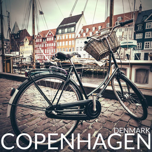 怀旧自行车在哥本哈根,丹麦经典怀旧复古城市自行车照片