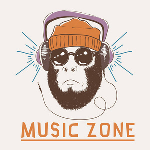 音乐风扇时髦猴子