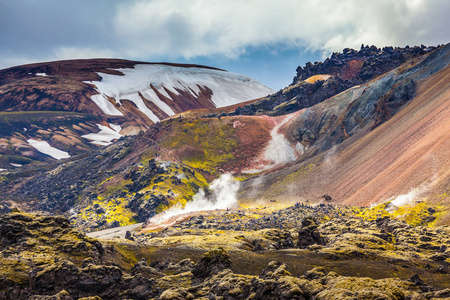 在国家公园 Landmannalaugar 谷