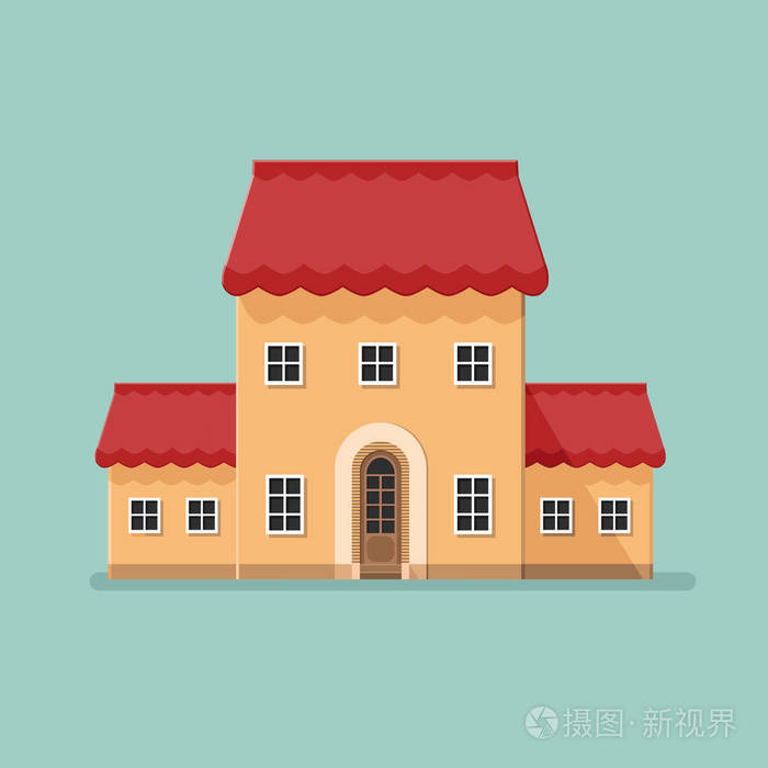 图形的装饰房子.景观的极简风格反抗