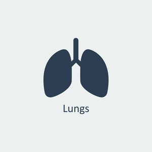 肺的图标。矢量图