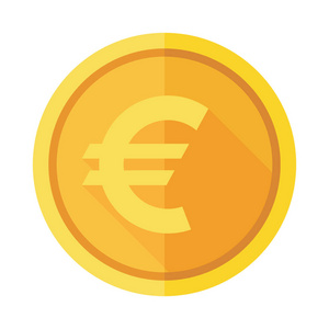 欧元硬币平图标