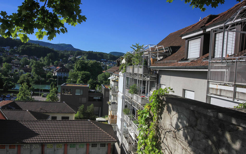 街道和建筑物从瑞士阿尔高