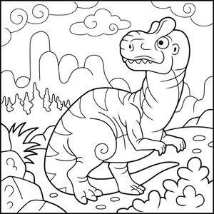 特龙有趣的异特龙,着色书照片