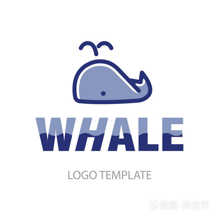 线性风格化绘制的鲸鱼